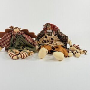 Rag Doll Rustic Country Decor Friends Forever with Mini Doll & Angel With Wings